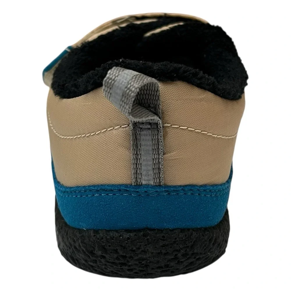 KEEN Howser Little Boys Faux Fur Lined Slippers Size 11 Blue-Beige Warm‎ Shoes